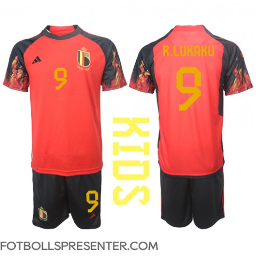 Belgien Romelu Lukaku #9 Hemmatröja Barn VM 2022 Kortärmad (+ korta byxor)
